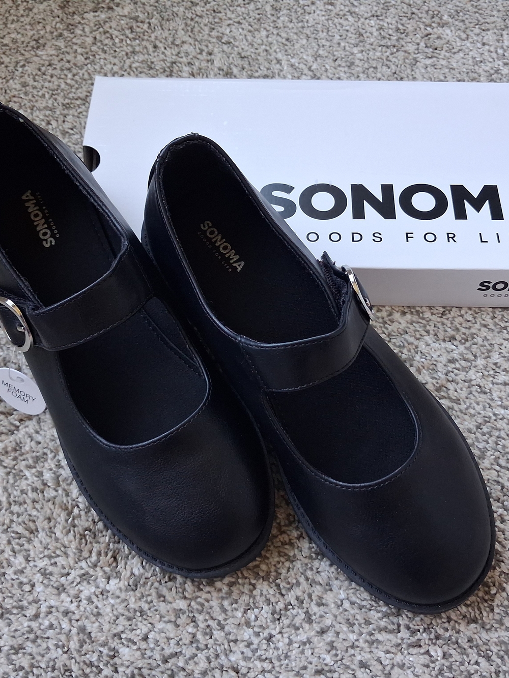 Sonoma Black Mary Jane Strap Flats